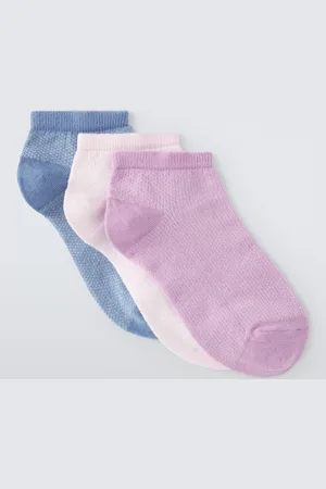 John Lewis Textured Trainer Socks, Pack of 3