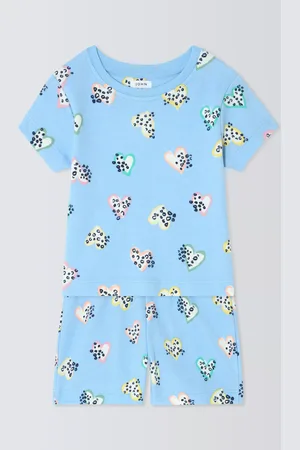 John Lewis Baby Leopard Heart Cotton Shortie Pyjamas