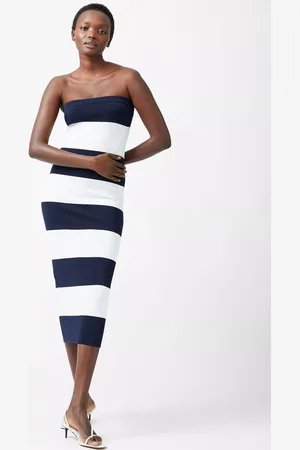 French Connection Monochrome Bodycon Knit Midi Dress