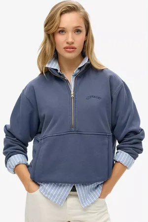 Superdry Essential Logo Oversized 1/2 Zip Pure Organic Cotton Sweatshirt