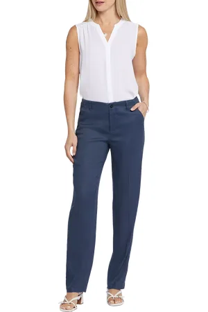 NYDJ Marilyn Straight Linen Blend Trousers