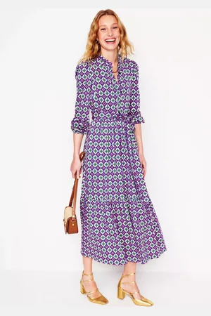 Boden Willow Geometric Tiered Jersey Dress