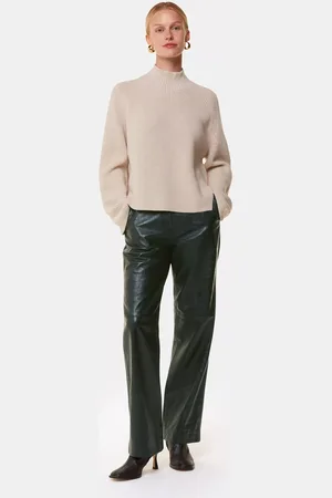 Whistles Delia Croc Leather Trousers