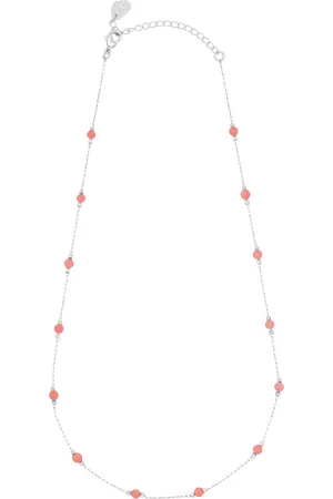 ESTELLA BARTLETT Love Pink Coral Stainless Steel Paper Link Necklace