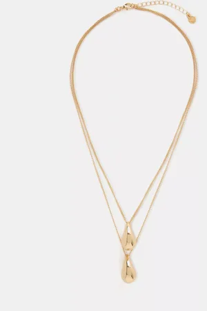 mint&berry Teardrop Double Strand Layered Necklace