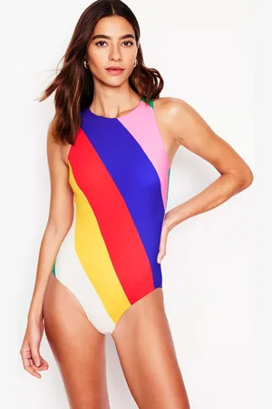 Boden Stripe Piped Sporty Swimsuit