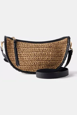 mint&berry Woven Crescent Cross Body Bag