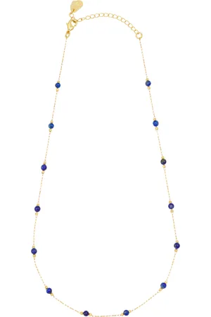 ESTELLA BARTLETT Wisdom Lapis Lazuli Paperclip Link Station Necklace