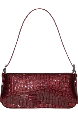 By Far Dulce Croc Effect Leather Shoulder Bag