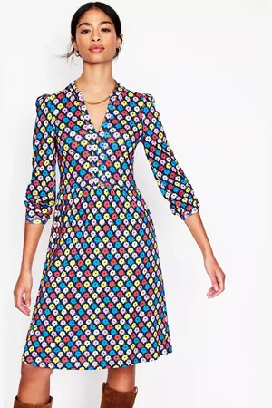 Boden Naomi Geometric Floral Jersey Dress