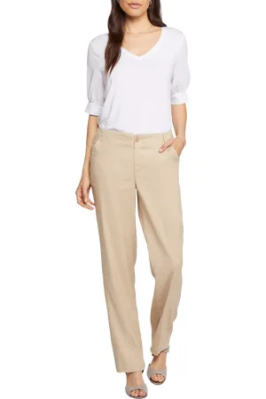 NYDJ Marilyn Straight Linen Blend Trousers