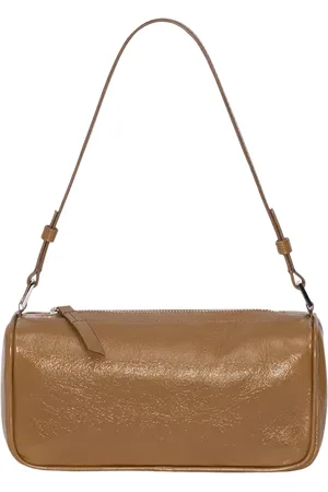 By Far Eva Creased Leather Shoulder Bag