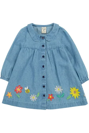Frugi Baby Emma Organic Cotton Denim Shirt Dress