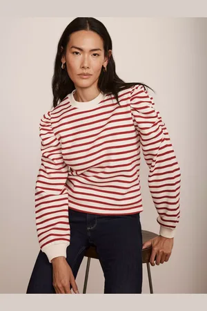 mint&berry Stripe Ruched Sweatshirt