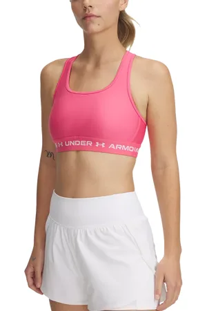 Under Armour Crossback Sports Bra, Super Pink/White