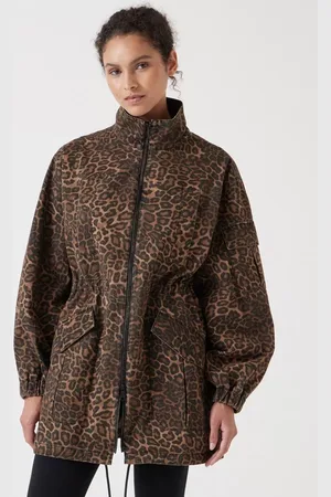Hush Puppies Utility Leopard Print Parka Coat