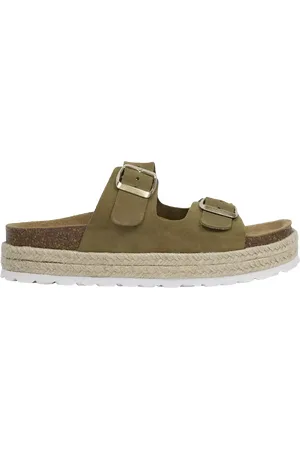 CELTIC & CO. Leather Double Buckle Sandals