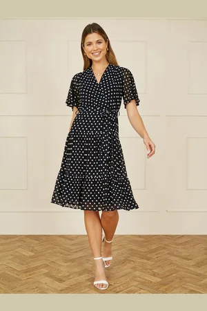 Yumi Dot Mesh Midi Dress
