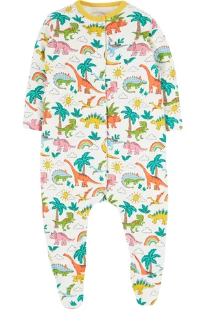 Frugi Baby Lovely Organic Cotton Dinosaur Sleepsuit