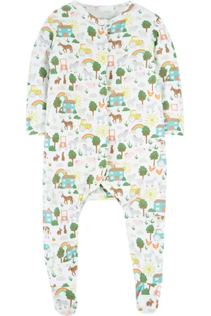 Frugi Baby Lovely Organic Cotton Farmyard Sleepsuit