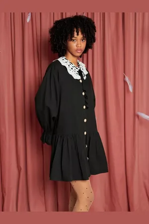 Sister Jane Orel Crochet Neck Mini Dress