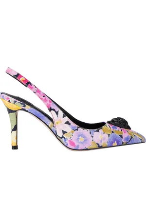 Kurt Geiger Belgravia Floral Eagle Charm Pointed Slingback Courts
