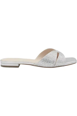 Paradox London Sedona Diamante Metallic Flat Sandals