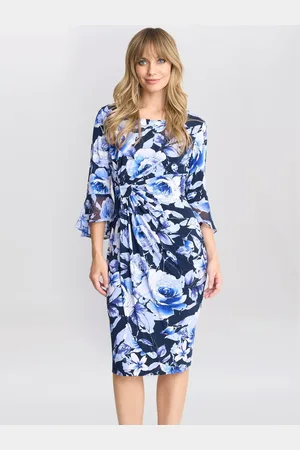 Gina Bacconi Floral Faux Wrap Dress