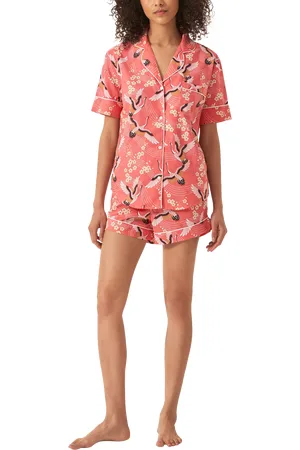 MYZAIA CALÇADOS Japanese Crane Pure Organic Cotton Short Pyjama Set