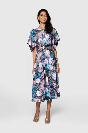 Closet Floral Kimono A-Line Dress