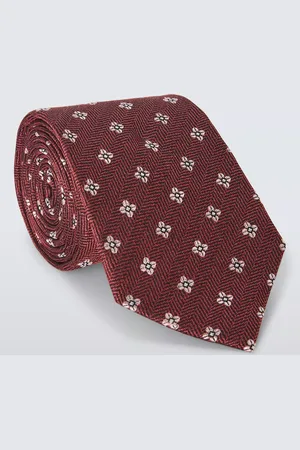 John Lewis Silk Herringbone Floral Tie