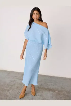 Never Fully Dressed Tilly Polka Dot Off Shoulder Dress