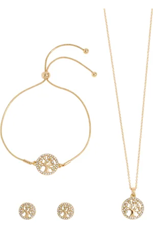 Jon Richard Crystal Tree Of Life Earrings, Necklace & Bracelet Trio Set