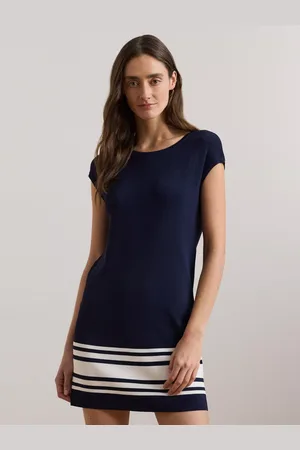 Ralph Lauren Lauren Hadell Stripe Hem Mini Dress