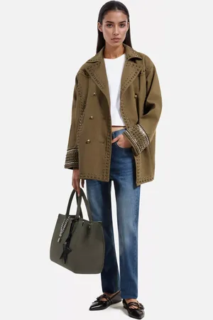The Kooples Embellished Stud Denim Jacket
