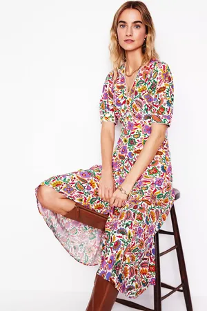 Boden Rosie Floral Godet Tea Dress