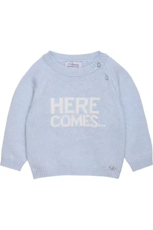 FrenchTrotters Baby Merino Wool & Cashmere Blend Slogan Jumper