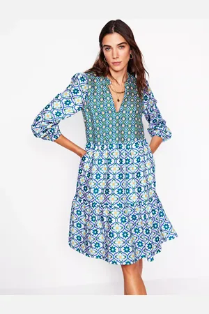 Boden Esme Tiered Pure Linen Mini Dress
