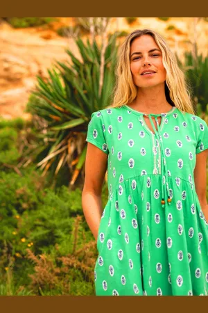 Brakeburn Woodblock Floral Dress