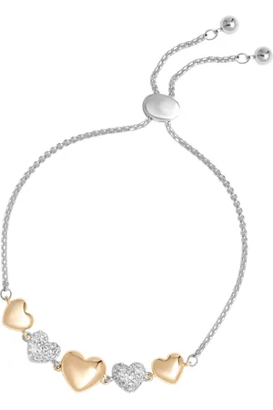 Jon Richard Crystal Heart Toggle Bracelet, /Silver