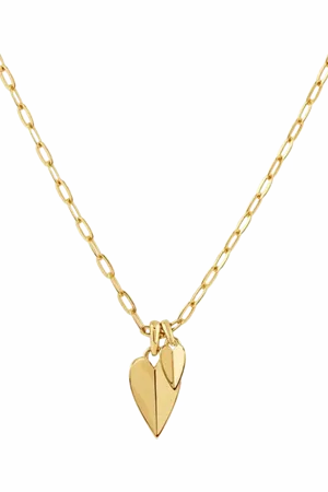 Dinny Hall Folded Heart Duo Charm Pendant Necklace