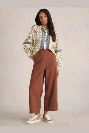 White Stuff Romy Organic Cotton Blend Cropped Trousers
