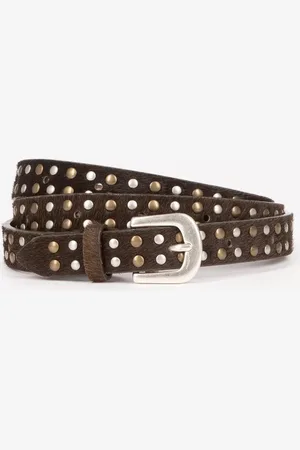 The Kooples Studded Narrow Leather Belt
