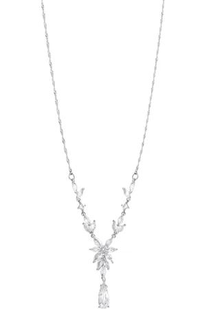 Jon Richard Cubic Zirconia Floral Y Necklace