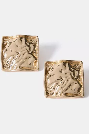 mint&berry Hammered Square Stud Earrings