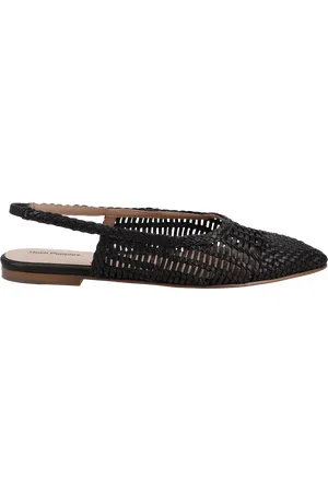 Hush Puppies Dalia Leather Woven Slingback Mule Court Shoes