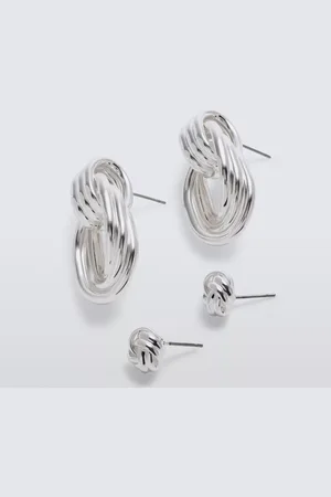 John Lewis Knot Stud Earrings, Pack of 2