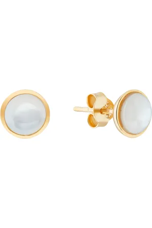 Auree Aurora Gemstone Round Stud Earrings