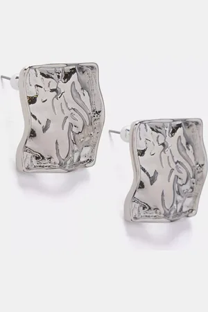 mint&berry Hammered Square Stud Earrings