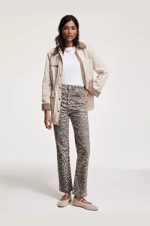 mint&berry Leopard Print Slim Jeans